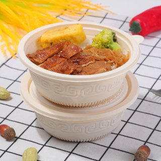 生分解性エコ弁当箱 丸型弁当箱